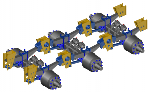 Подвеска двускатная 3*16т высокая рессорная HJBridge 16.50-2900004-FП00